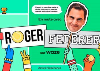 Waze guide les automobilistes avec Roger Federer