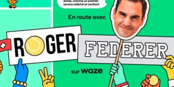Waze guide les automobilistes avec Roger Federer