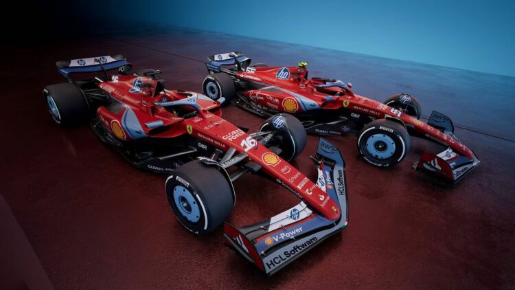 Ferrari en bleu, mais pas trop