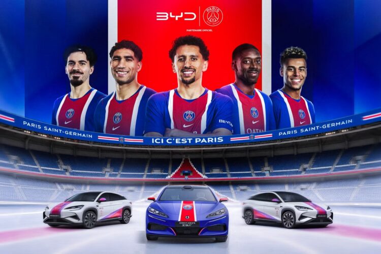 BYD devient le partenaire automobile officiel du PSG